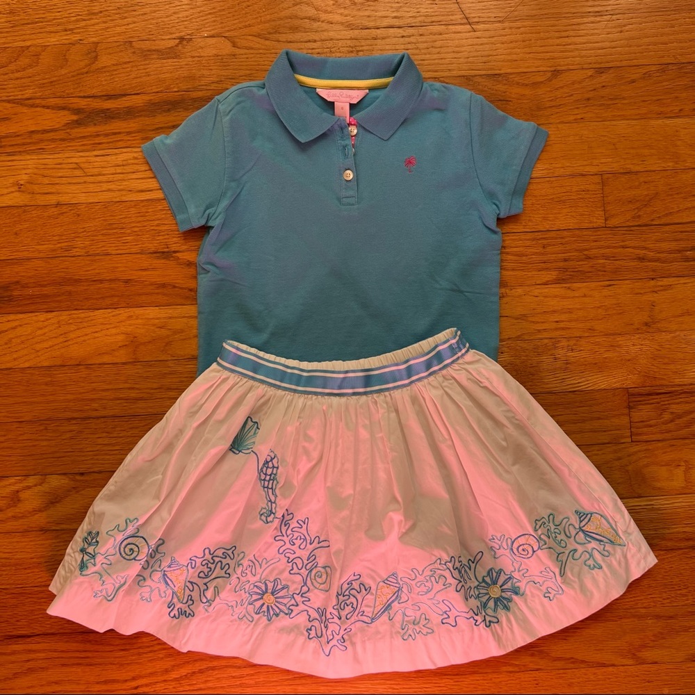 Lilly Pulitzer Girls Skirt/Polo Bundle
